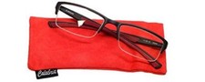 Calabria 6904 Semi-Rimless Large Unisex Flexie Reading Glasses in Red 1.00 60mm