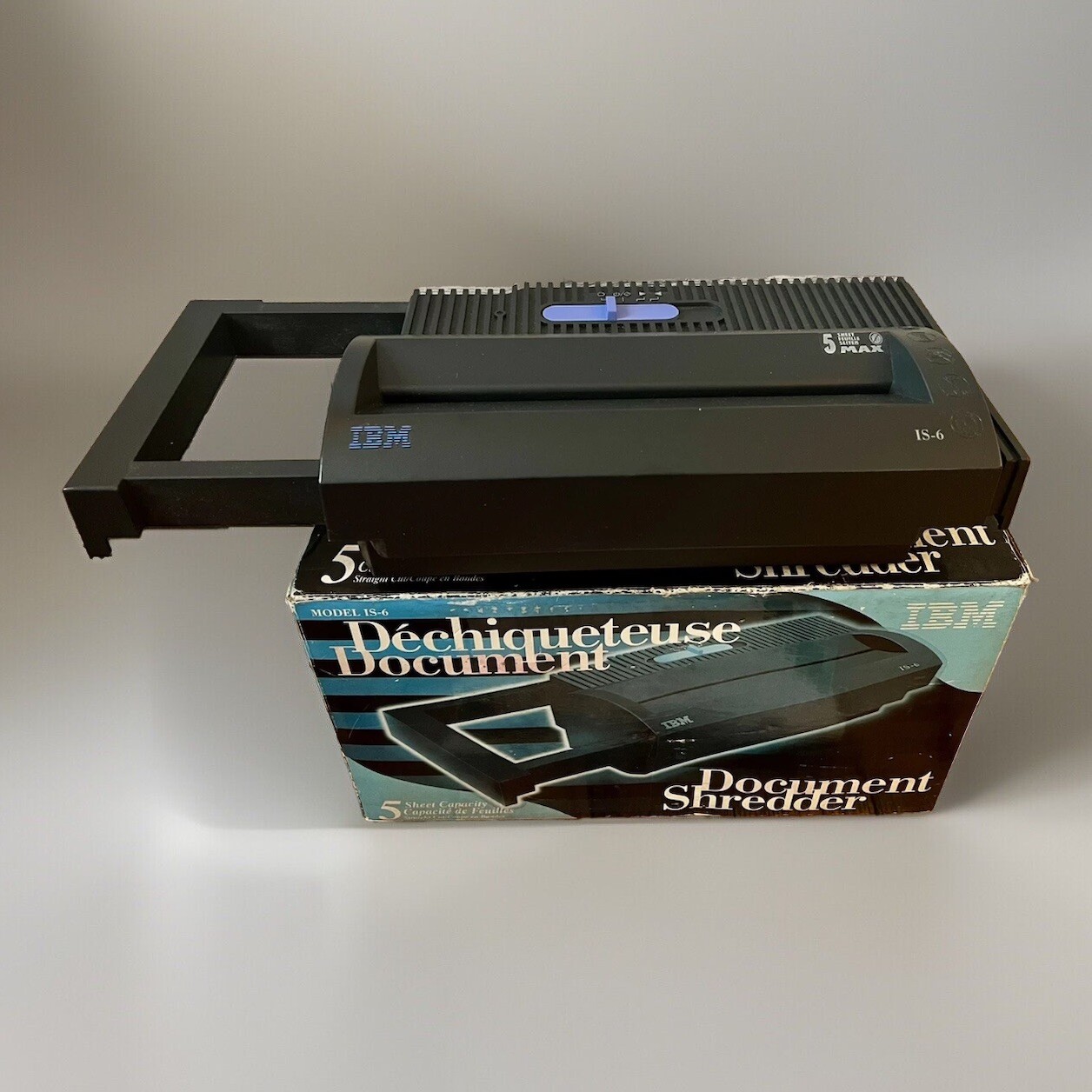 IBM Adjustable Paper Shredder 5-Sheet Straight Cut Works #IS