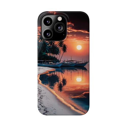 Für iPhone 16 Pro Max, 15, 14, 13-11 Slim Handyhülle Tropical Sunset Strand Cover - Bild 45 von 83