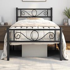 Image of Yaheetech 3Ft Single Metal Bed Frame Solid Bedstead Base with Headboard and Foot
