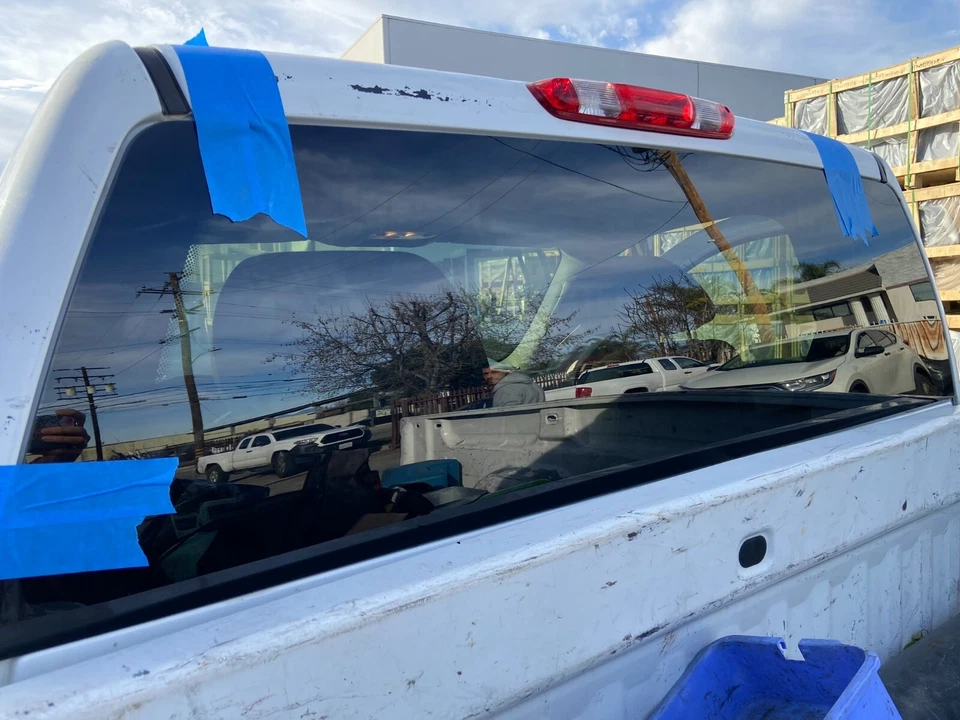 Fit 2007-2013 GMC Sierra 1500 2500 3500 Rear Glass Window Stationary w/Heated Foto 4 de 4