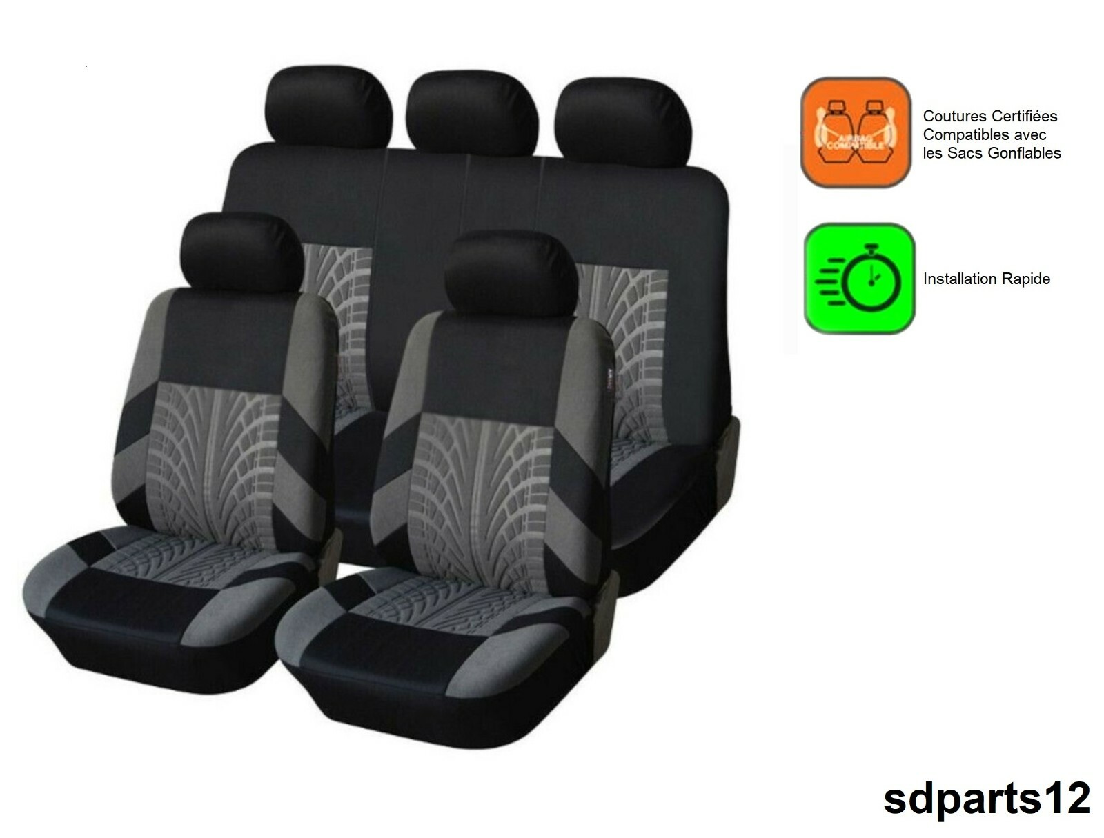 Housses de siège auto gris noir pour rénover vos sièges de Skoda