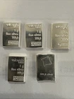 X5 1G Valcambi Silver Bars 1 Gram .999 Fine Silver Bullion, Swiss Made, 5g Total