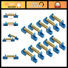 10Pcs Ground Bus Bar Terminal Block - Brass Screw Wire Connectors for Electrical