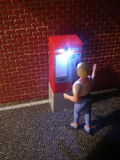 Fahrkartenautomat H0 1:87 LED beleuchtet Ticket Automat Bahnhof Bahnsteig F15
