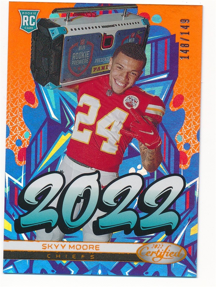 SKYY MOORE 2022 CERTIFIED ORANGE 2022-17 SP RC ROOKIE CHEIFS #148/149 MINT