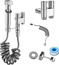 Handheld bidet sprayer dual control valve silver