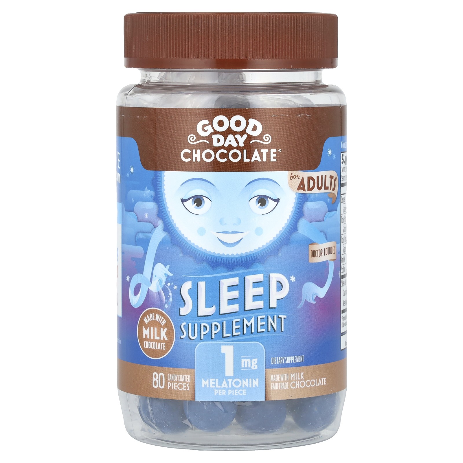 Sleep Supplement, For Adults, Milk Chocolate, 1 mg, 80 Candy Coated Pieces