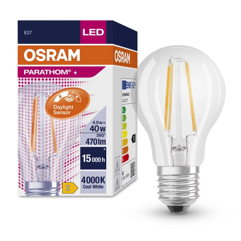 10 x Osram LED Filament Parathom Birne 4W = 40W E27 klar 4000K Tageslichtsensor - Bild 2 von 4