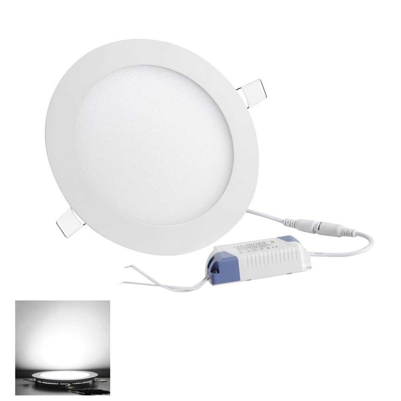 12W Round LED Recessed Ceiling Panel Fixture Down Light Lamp Cool White Bulb