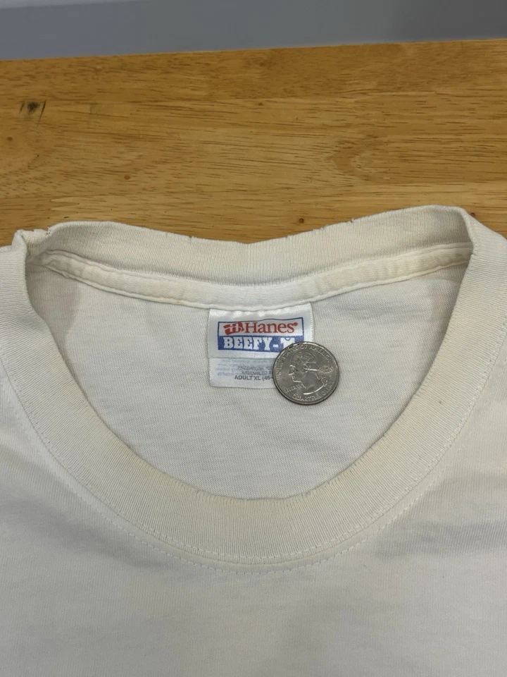 复古 2000 年代反战伊拉克大规模杀伤性武器 404 抗议 T 恤 Hanes Beefy-T XL 美国讽刺 — 第 3/4 张图片