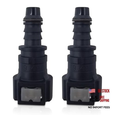 9.49-ID8 Straight Fuel Line Connector   Multi-function 2 PCS Black #Straight