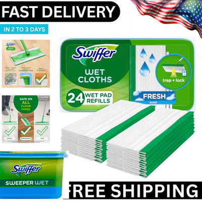 Swiffer Sweep Mop Wet Pads Refill Multi Surface Floor Cleaner Wipes 24Ct