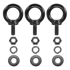 3Pcs M5x12mm 304 Stainless Steel Lifting Shoulder Eye Bolt with Nut Washer Set