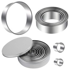 Round Cookie Cutters Set 12 Pieces Bistcuit C...