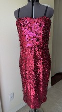 Dolce & Gabbana Red sequins Strapless Party Cocktail Dress Women’s Size 44