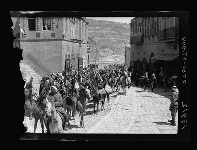 Photo:Amman Jordan 1921 Herbert Samuel Mounted Parade Procession on Street