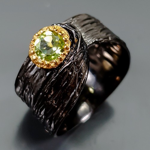 Jewellery Natural Peridot Ring 925 Sterling Silver Size 6 /R409754