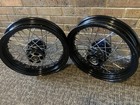 Pair of Black And Chrome Harley Wheels 2000 06 Softail
