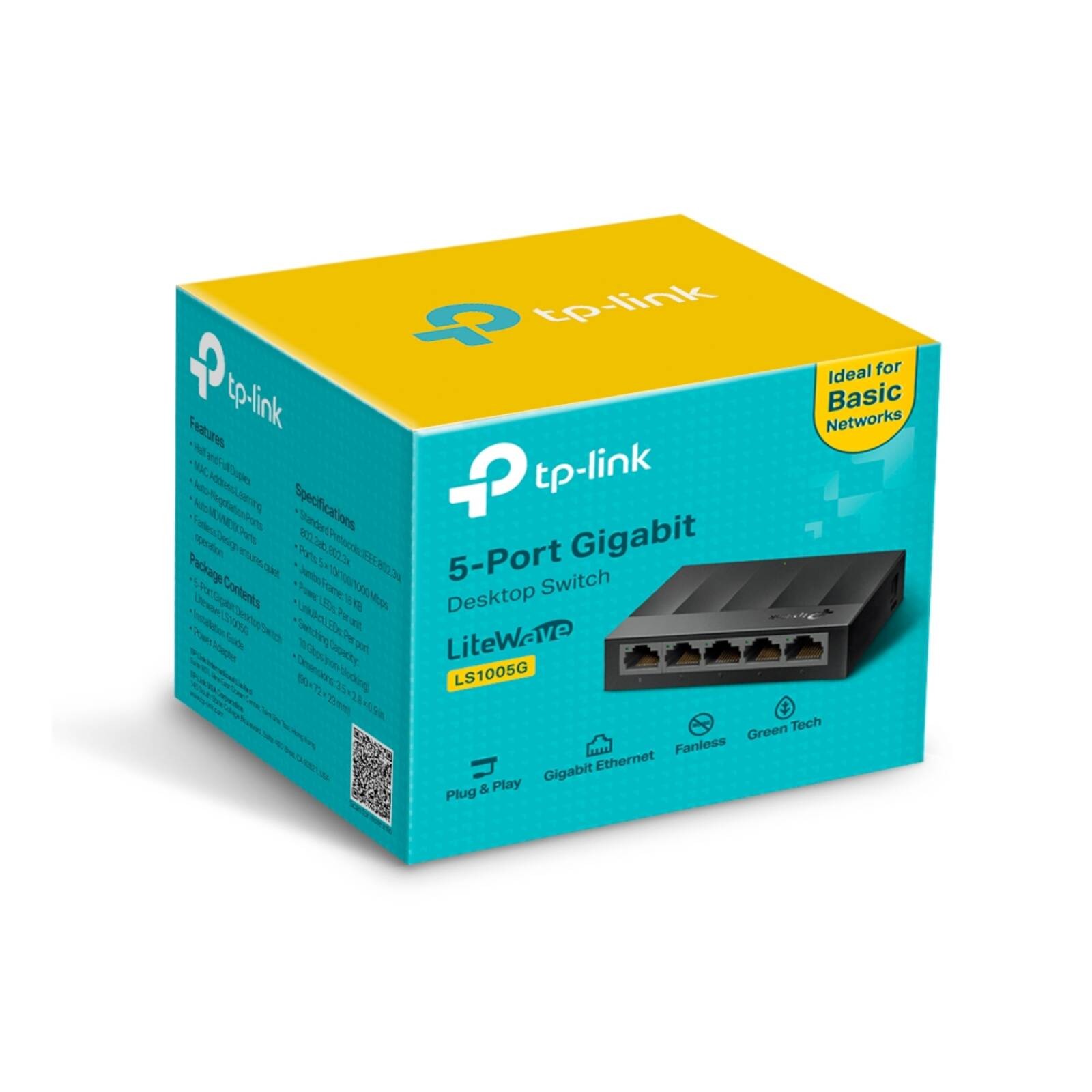 TP-LINK 5-Port Unmanaged Gigabit LiteWave Desktop Switch - (LS1005G)