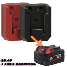 Milwaukee M18 Battery Holder  Wall Mount  black or White 