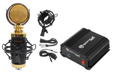 Rockville RCM02 Studio Recording Condenser Microphone Phantom Power Supply