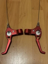 Vintage Machine Tech Zero Flex Brake Lever Set Anodized Red 90s MTB CNC Canti 👀