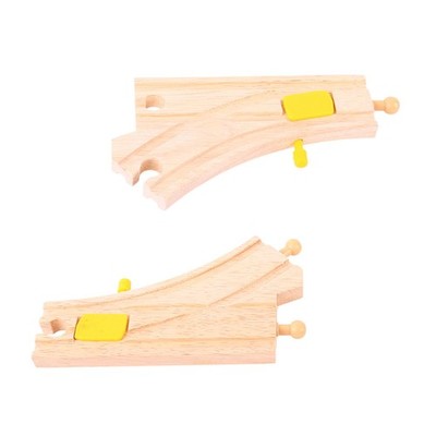 Bigjigs Rail Holz mechanische Weichen (2 Stück) Zug Gleiserweiterung