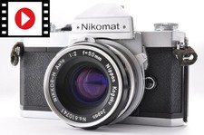 Nikon Nikomat FT2 Silver 35mm SLR w/ NIKKOR-H Auto 50mm f2 Meter Works JAPAN