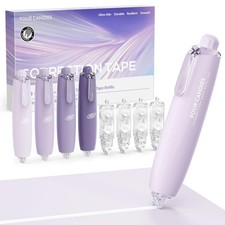 Refillable Retractable White Correction Tape, 4PCS Smooth White Pull-Out Tape...