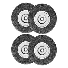 OSFTBVT 6in Wire Wheel Brush for Bench Grinder, Coarse Crimped Carbon Black