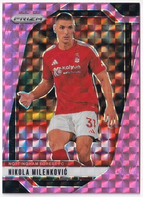 Panini Prizm Premier League 2024-25 Nikola Milenkovic Pink Mosaic