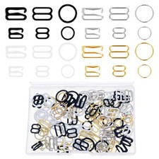 120PCS Bra Strap Hooks Clips Replacement Clasps, Sliders Rings, 3 Styles