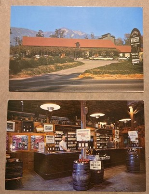 Thomas Vineyard Cucamonga California Winery 2 Vtg Unused Postcard 114