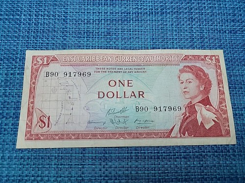 🏝 Ostkaribische Staaten 1 Dollar 1965 P-13f Banknoten 091325-4
