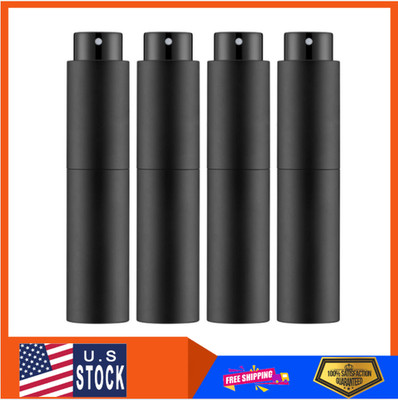 Tekson 4PCS 10ML Perfume Atomizer Travel, Refillable Cologne Containers, Black