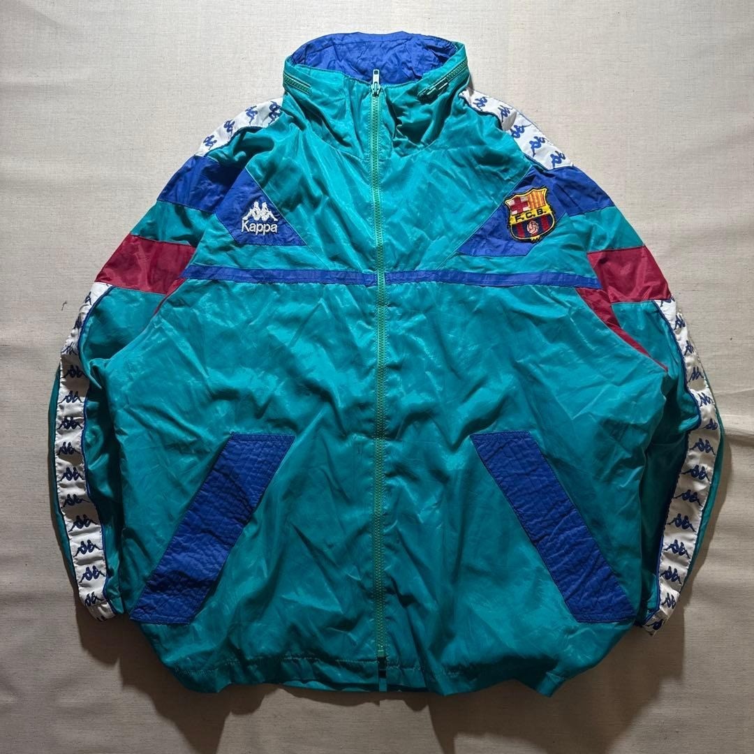 Used] FC Barcelona 1992-95 Large Vintage Nylon Jacket Kappa
