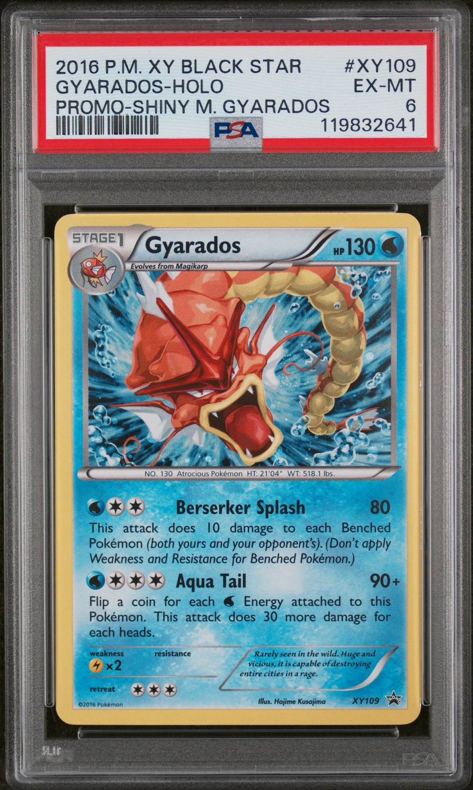 2016 POKEMON XY BLACK STAR PROMOS SHINY MEGA GYARADOS #XY109 GYARADOS-HOLO PSA 6