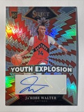 2024 Select Youth Expl Silver Prizm Ja'Kobe Walter Rookie Auto Toronto Raptor RC