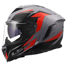 Casco Integrale LS2 Storm III Dinamo Grigio Rosso Casco Moto FF818 Parasole