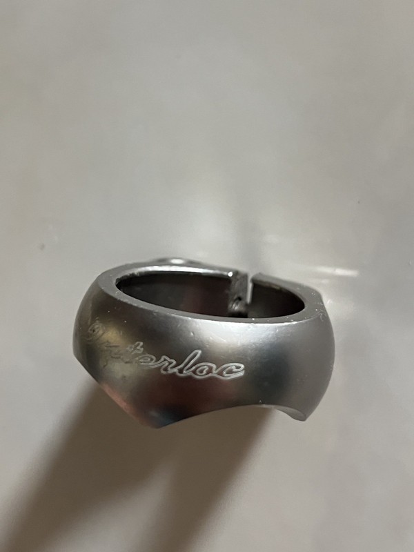 Interloc 28.6mm Bike Seat Post Clamp Aluminum Alloy Polished Silver Very Nice