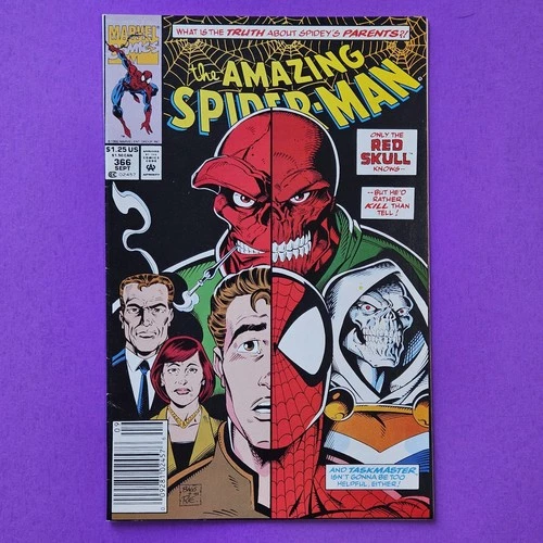 THE AMAZING SPIDER-MAN #366 Comic Book Newsstand Marvel 1992 FN 6.0 Red Skull