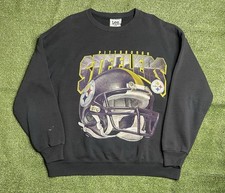 Lee Sport 90s Pittsburgh Steelers Helmet NFL Black Sweatshirt XL