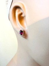 Estate 14K Yellow Gold Oval Amethyst Stud Earrings