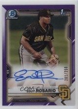 2021 Bowman Chrome Prospect Purple Refractor /250 Eguy Rosario #CPA-ER Auto 11vc