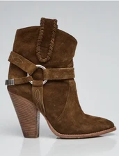 Isabel Marant Etoile Rawson Western Ankle Suede Booties Sz: 39 US Sz 8