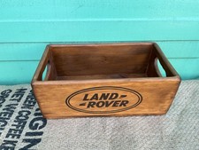 LAND ROVER STORAGE BOX CRATE MADE FROM RECLAIMED TIMBERS MAN CAVE 28x11x25cm