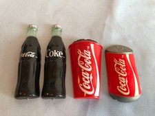 LOT of 4 Coca Cola Coke Magnets 3" Bottles and Can and Cup #F81