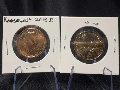 2013-D Presidential Dollar Theodore Roosevelt — photo from the most recent tracked eBay sale