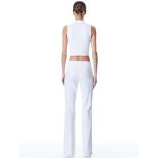 PILCRO Anthropologie 32 High Rise Bootcut Trouser Pants Wide Leg White Women